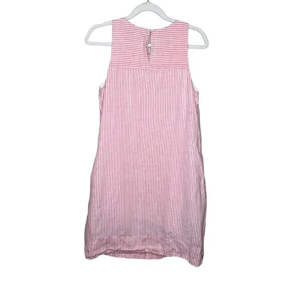 Tommy Bahama Linen Sleeveless fully lined Shift Dress Striped Pink size small - Picture 6 of 9